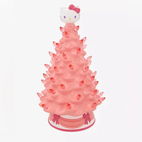 SANRIO x HELLO KITTY Ceramic Light Up Christmas Tree in Pink - Picture 1 of 7